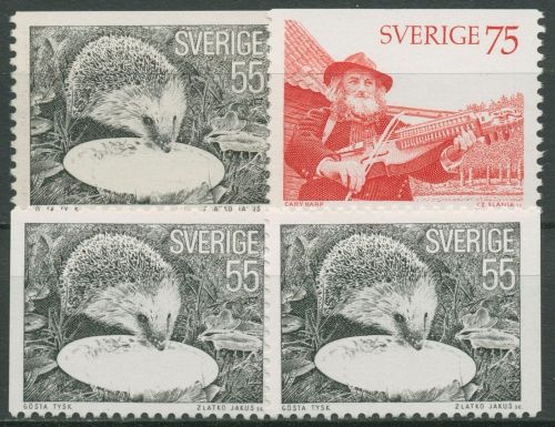 Schweden 1975 Natur Kunst Igel Musikant 923/24 postfrisch