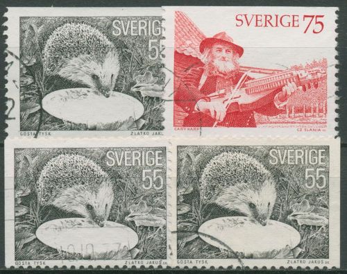 Schweden 1975 Natur Kunst Igel Musikant 923/24 gestempelt
