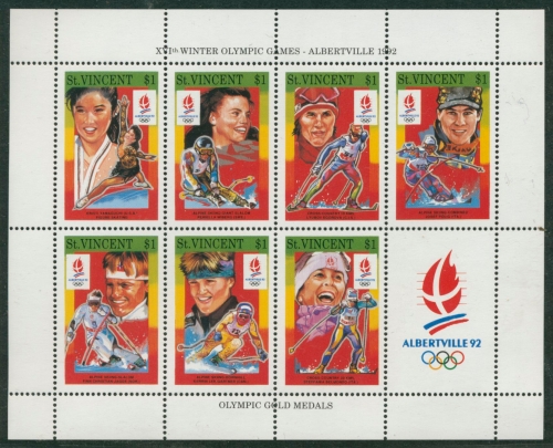 St. Vincent 1992 Olympiade Albertville 2086/92 Klb postfrisch (C21985)