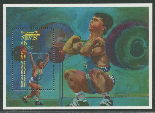 Nevis 1992 Olympiade Barcelona Block 44 postfrisch (C21972)