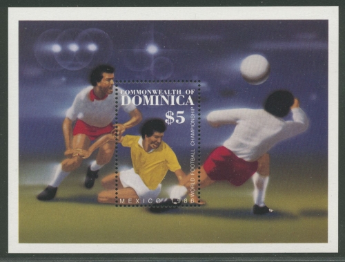 Dominica 1986 Fußball-WM Mexiko Block 106 postfrisch (C21931)