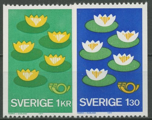 Schweden 1977 Europa CEPT Seerosen 972/73 postfrisch