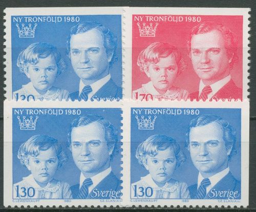 Schweden 1980 König Carl XVI. Gustav & Prinzessin Victoria 1101/02 postfrisch