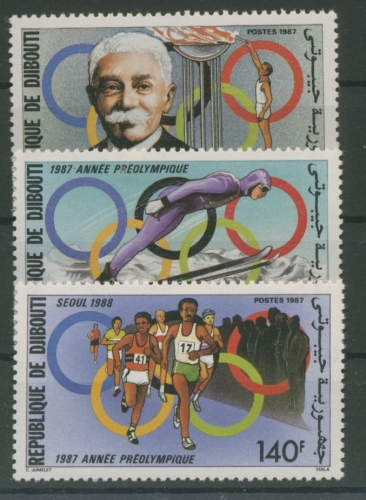 Dschibuti 1987 Vorolympisches Jahr Skispringen Laufen 495/97 postfrisch