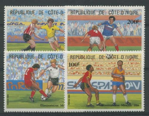 Elfenbeinküste 1985 Fußball-WM´86 Mexiko 867/70 A postfrisch