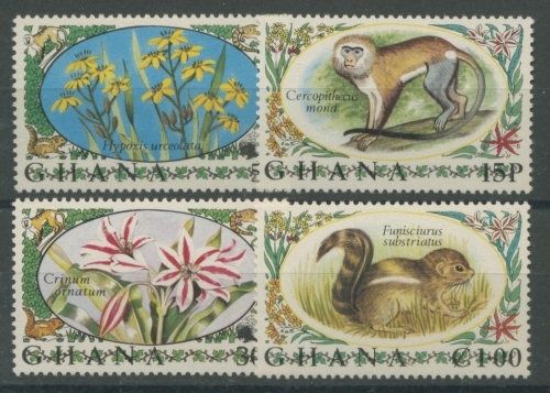 Ghana 1972 Einheimische Pflanzen und Tiere 468/71 A postfrisch