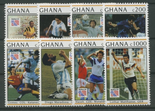 Ghana 1993 Fußball-WM´94 USA 1884/91 postfrisch