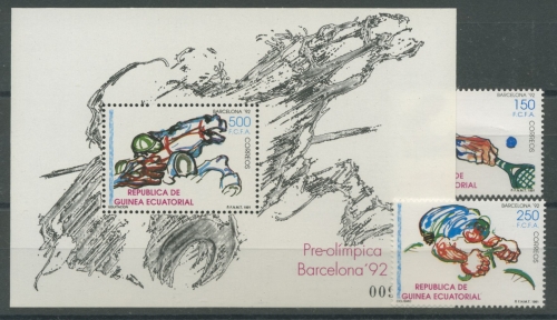 Äquatorialguinea 1991 Olympiade Barcelona 1735/6 Block 319 postfrisch (R22025)