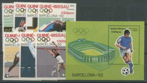 Guinea-Bissau 1989 Olympiade Barcelona 1041/7 Block 277 postfrisch (R22051)