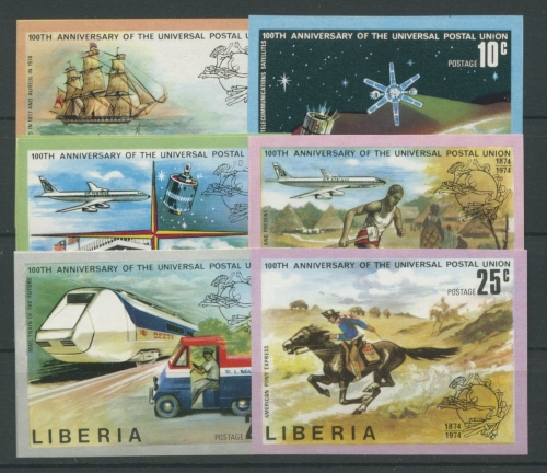Liberia 1974 100 Jahre Weltpostverein 907/12 B geschnitten postfrisch