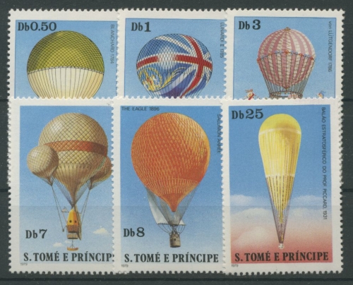 Sao Tomé und Príncipe 1979 Geschichte der Luftfahrt, Ballons 619/24 postfrisch