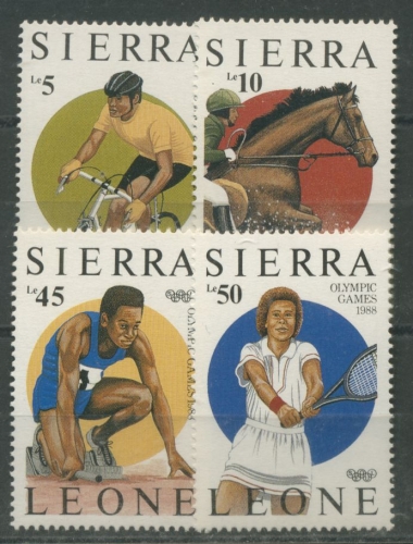 Sierra Leone 1987 Olympische Sommerspiele Seoul Rad Tennis 997/00 postfrisch