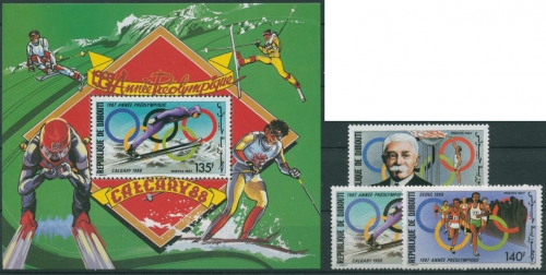 Djibouti 1987 Olympiade 495/97 Block 140 postfrisch (G4745)