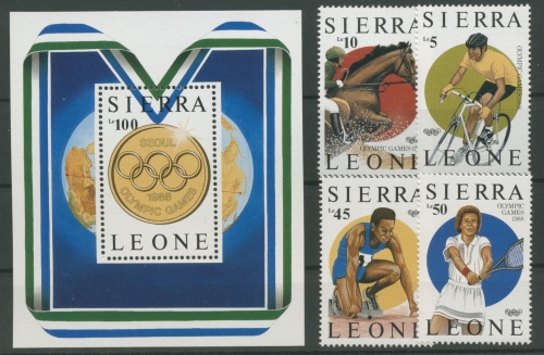 Sierra Leone 1987 Olympiade Seoul 997/0 Block 61 postfrisch (R22215)