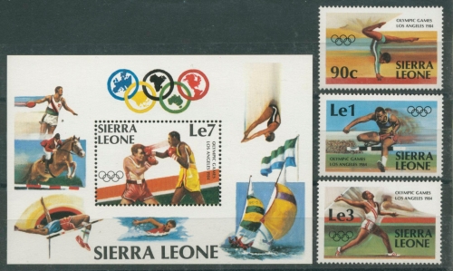 Sierra Leone 1984 Olympiade Los Angeles 741/43 Block 20 postfrisch (R22212)