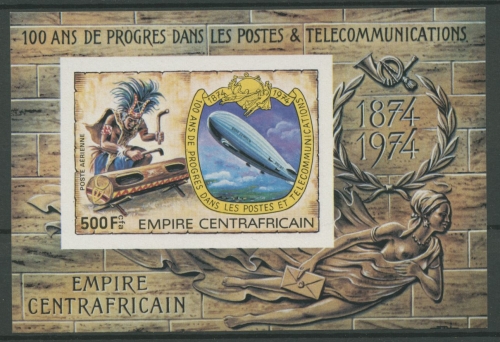 Zentralafrikanische Republik 1978 UPU Zeppelin Block 23 B postfrisch (C22274)