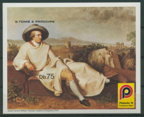 Sao Tomé und Príncipe 1981 Goethe, Philatelia Block 57 B postfrisch (C22287)
