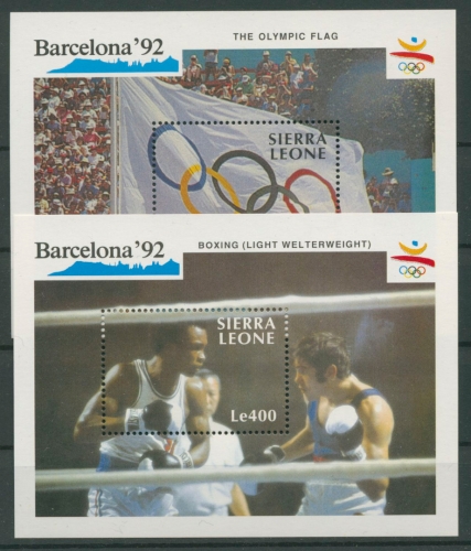 Sierra Leone 1990 Olympiade Barcelona Block 137/38 postfrisch (C22292)