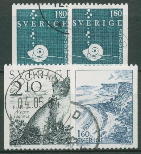 Schweden 1983 Küste Tiere Polarfuchs Posthornschnecke 1246/48 gestempelt