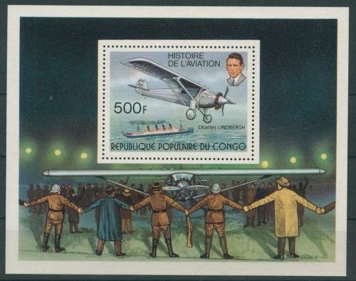 Kongo (Brazzaville) 1978 Geschichte der Luftfahrt Block 12 postfrisch (C22346)