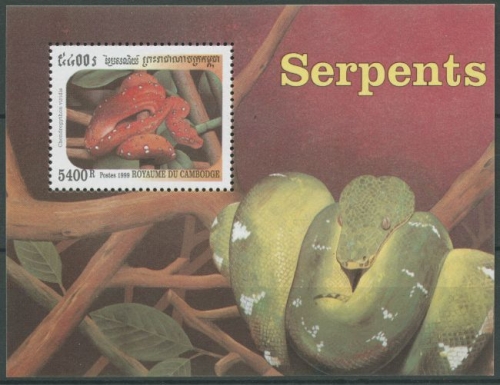 Kambodscha 1999 Schlangen Block 262 postfrisch (C10686)