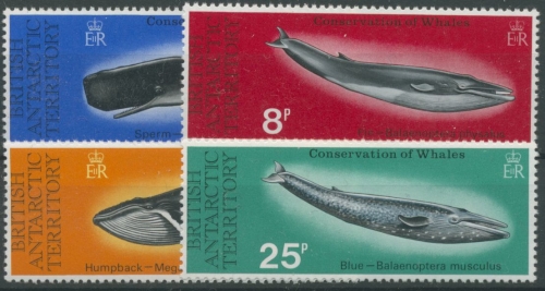 Britische Antarktis 1977 Schutz der Wale 64/67 postfrisch