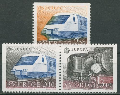 Schweden 1988 Europa CEPT Transport Eisenbahn Zug 1501/03 postfrisch