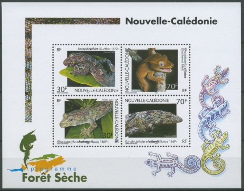 Neukaledonien 2003 Reptilien Geckos Block 30 postfrisch (C8616)