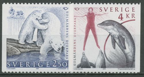 Schweden 1991 NORDEN Tourismus Tierpark Kolmarden Eisbär 1666/67 postfrisch
