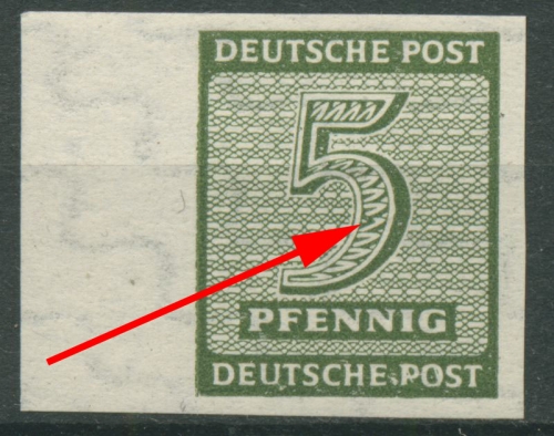 SBZ West-Sachsen Ziffern mit Plattenfehler 116 Y I postfrisch