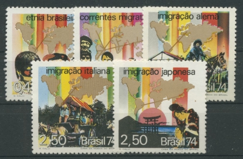 Brasilien 1974 Brasilianische Bevölkerung Einwanderer 1431/35 postfrisch