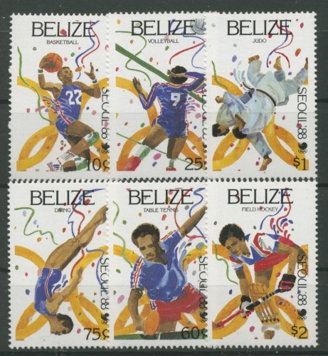 Belize 1988 Olympische Sommerspiele Seoul 1003/08 postfrisch