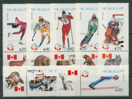 Nicaragua 1988 Olympische Winterspiele Calgary 2843/49 postfrisch