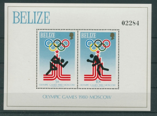Belize 1979 Olympiade Moskau Block 10 postfrisch (C22503)