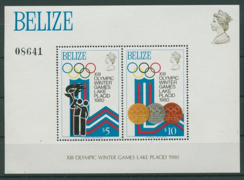 Belize 1979 Olympiade Lake Placid Block 12 postfrisch (C22505)