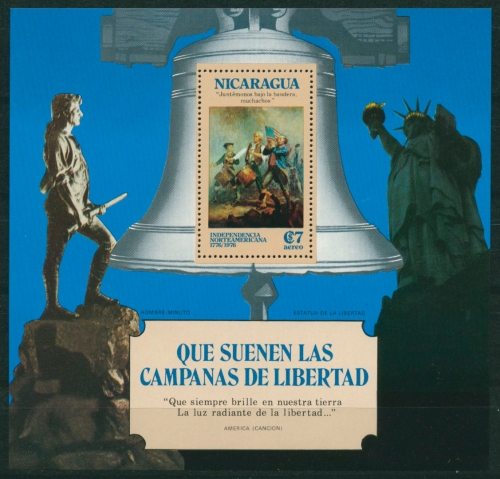 Nicaragua 1975 200 Jahre USA Freiheitsstatue Block 84 postfrisch (C22424)