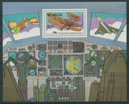 Nicaragua 1978 75 Jahre Motorflug Block 107 A postfrisch (C22430)