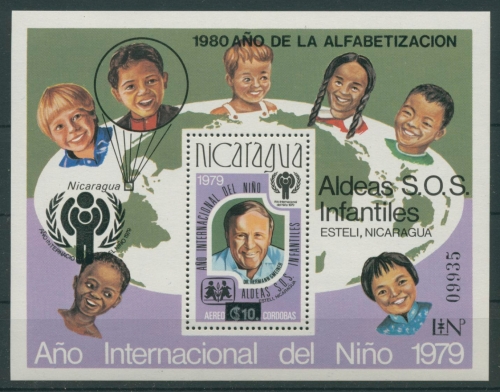 Nicaragua 1980 Alphabetisierung, Jahr des Kindes Block 133 postfrisch (C22446)