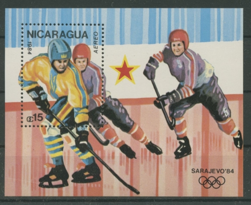Nicaragua 1984 Olympische Winterspiele Sarajevo Block 155 postfrisch (C22449)