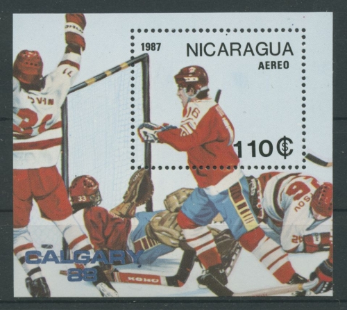 Nicaragua 1987 Olympische Winterspiele Calgary Block 172 postfrisch (C22452)