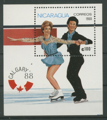 Nicaragua 1988 Olympische Winterspiele Calgary Block 176 postfrisch (C22453)
