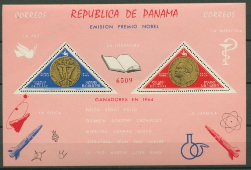 Panama 1965 Nobelpreisträger Block 38 postfrisch (C22408)
