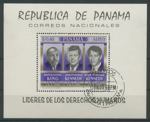 Panama 1968 Menschenrechte, King, Kennedy Block 102 gestempelt (C22415)