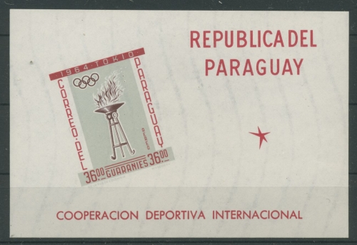 Paraguay 1962 Internationale Zusammenarbeit im Sport Bl. 29 postfrisch (C22594)