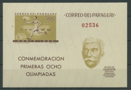 Paraguay 1963 Internationale Zusammenarbeit im Sport Bl. 35 postfrisch (C22596)