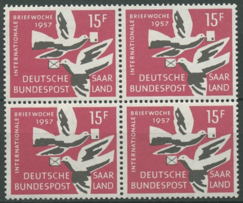 OPD Saarbrücken 1957 Internationale Briefwoche 408 4er-Block postfrisch