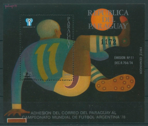 Paraguay 1977 Fußball-WM Argentinien Block 311 postfrisch (C22641)