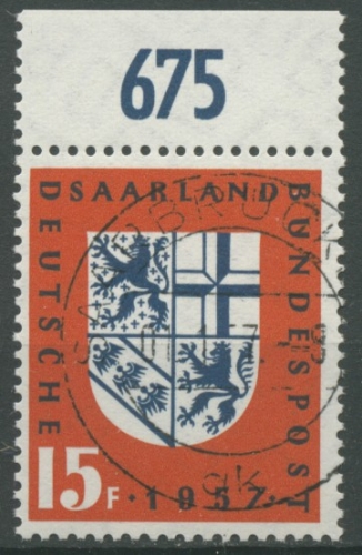 OPD Saarbrücken 1957 Eingliederung des Saarlandes 379 Oberrand gestempelt