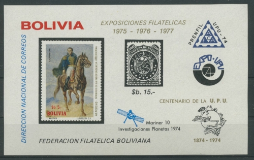 Bolivien 1975 Jahresereignisse Block 55 postfrisch (C22832)