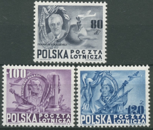 Polen 1948 160 Jahre Verfassung der USA 515/17 postfrisch